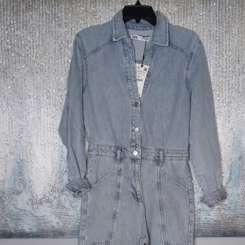 Zara Gray Denim jumpsuit